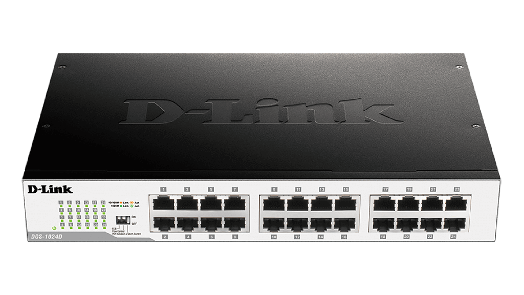 D-Link DGS-1024C/B 24 port 10/100/1000Base-T unmanaged gigabit switch UK plug
