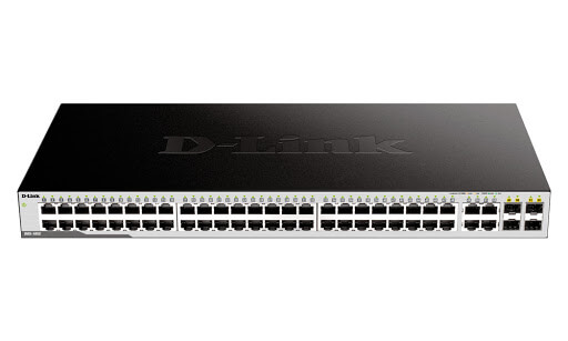 D-Link DGS-1052 48-port 10/100/1000Base-T + 4 Combo 1000BaseT/SFP ports Unmanaged Green Desktop Gigabit Switch ( rackmountable ) (UK/EU Plug)