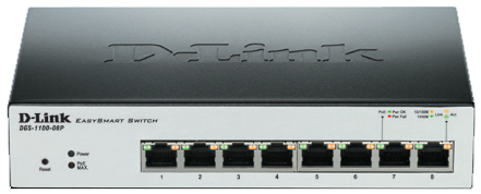 D-Link DGS-1100-08/E 8-port 1000Base-T Smart gigabit Switch, D-Link Green enabled
