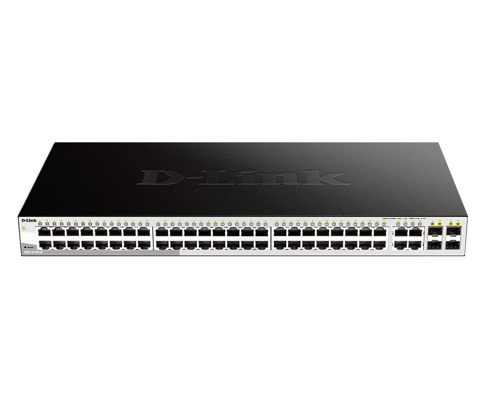D-Link DGS-1210-52 48-Port 10/100/1000Base-Twith 4 Combo 1000BaseT/SFP ports Smart Switch