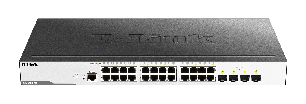 D-Link DGS-3000-28L 24 10/100/1000 Mbps ports + 4 SFP ports Managed L2 Metro Ethernet Gigabit Switch