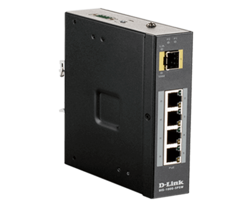D-Link DIS-100G-5PSW/U 4 x 10/100/1000 Mbps PoE ports + 1 x SFP port Unmanaged switch