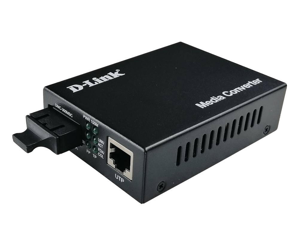 D-Link DMC-840SSC 10/100/1000BASE-T Gigabit Twisted-pair to 1000BASE-LX Gigabit Fiber 1310nm Single-mode Fiber