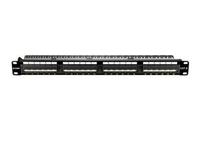 [NPP-C61BLK242] D-Link 24 Port Cat6 Unshielded Angular Fully Loaded Punch Down Patch Panel - Keystone Type -1U- Black Colour