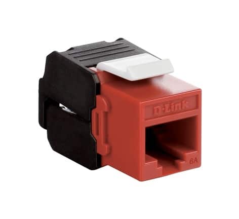 [NKJ-6ARED1B21] D-Link Cat6A - 10G UTP 180 Tool-less Keystone Jack - Red Colour