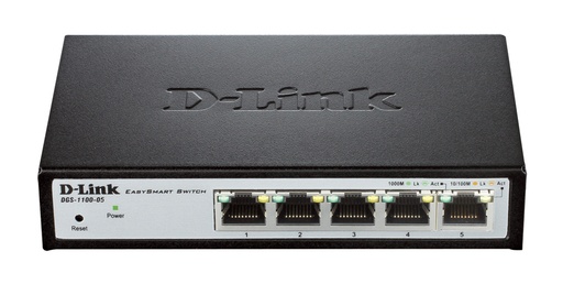 [DGS-1100-05/E] D-Link DGS-1100-05/E 5-port 1000Base-T Easy Smart gigabit Switch, D-Link Green enabled