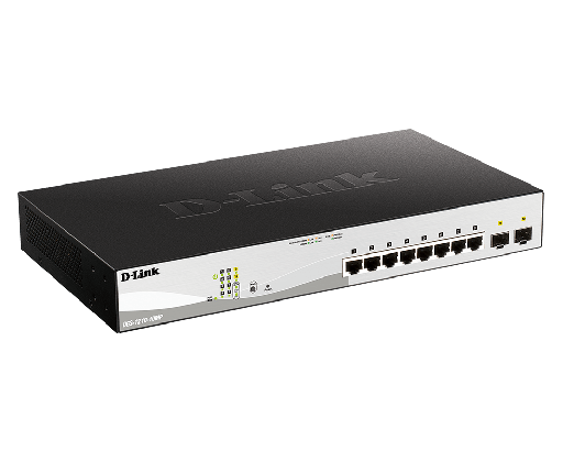 [DGS-1210-10MP] D-Link DGS-1210-10MP 8-ports 10/100/1000Base-T PoE + 2 SFP ports Smart Switch. (802.3af/802.3at support)