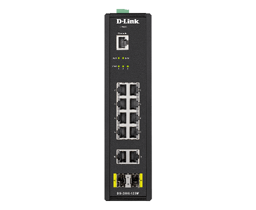 [DIS-200G-12SW] D-Link DIS-200G-12SW 10 x 10/100/1000Mbps ports with 2 SFP ports +(19" rackmount kit , DIN rail power supply and power adapter not included )