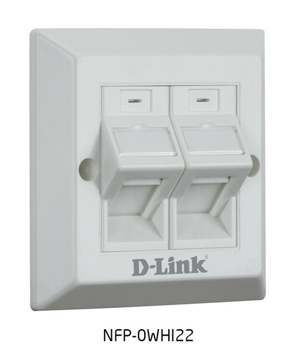 [NFP-0GRY21] D-Link Dual Faceplate Accepts Two Keystone Jacks with Shutter & ID Plate- 86*86 mm - Grey Colour - Square