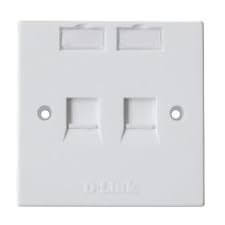 [NFP-0WHI21] D-Link Dual Faceplate Accepts Two Keystone Jacks with Shutter & ID Plate- 86*86 mm - White Colour - Square