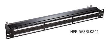 D-Link 24 Port Cat6A Shielded Fully Loaded Punch Down Patch Panel- Keystone Type with Shutter -1U- Black Colour