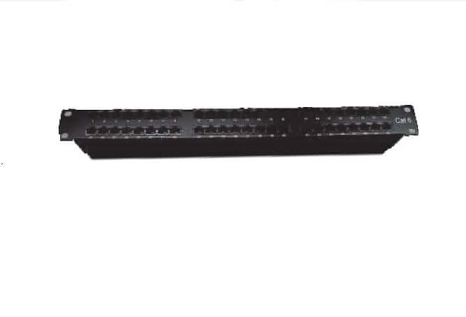 D-Link 48 Port Cat6A Unshielded Fully Loaded Punch Down Patch Panel - Keystone Type -1U- Black Colour