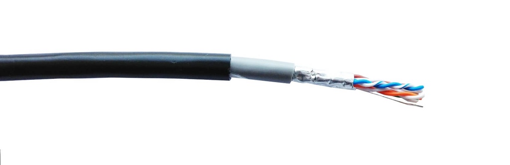 D-Link Cat6 FTP 23 AWG PVC/PVC double layer UV protected, Outdoor Cable- 305m/Roll - Black Colour