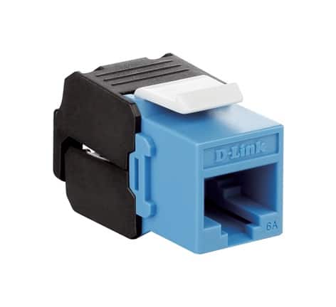 [NKJ-6ABLU1B21] D-Link Cat6A - 10G UTP 180 Tool-less Keystone Jack - Blue Colour