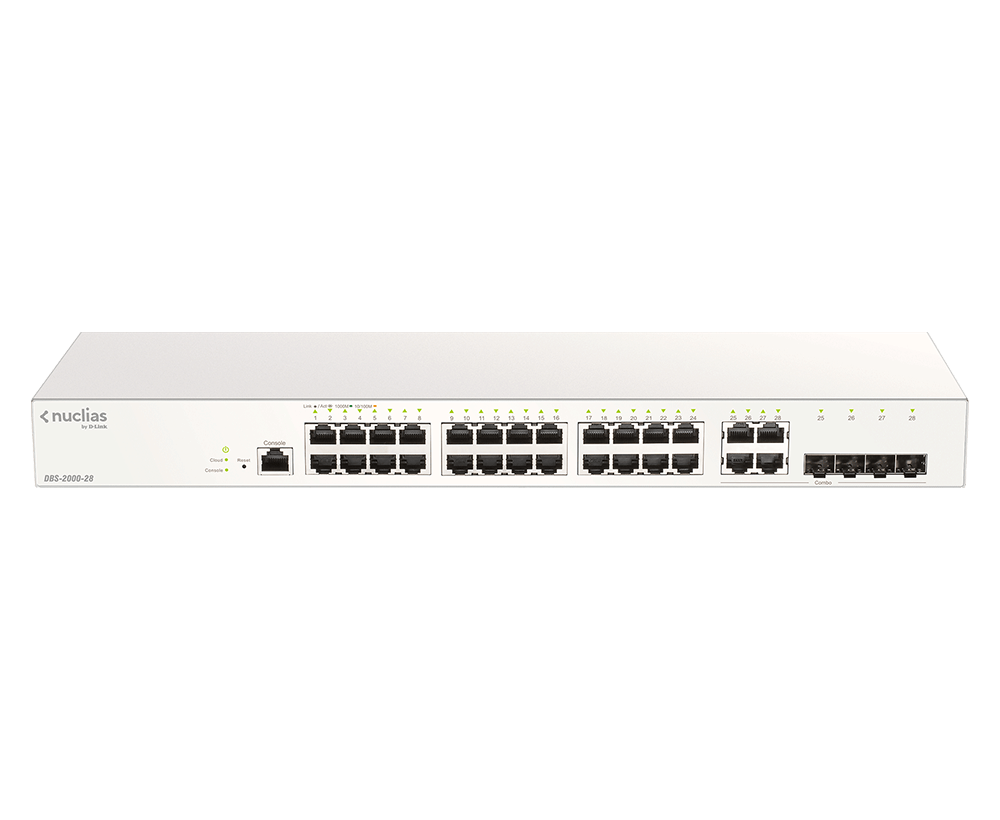 D-Link DBS-2000-28 24-Ports 10/100/1000Mbps + 4-Ports Combo GE/SFP Cloud Networking Switch