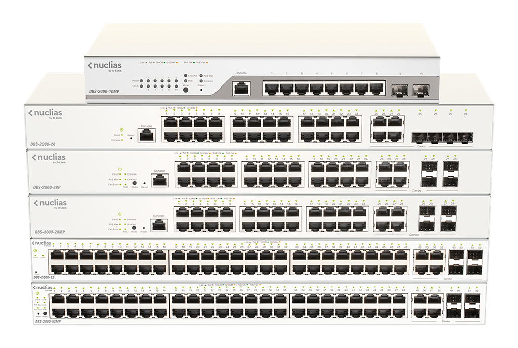 D-Link DBS-2000-28P 24-Ports 10/100/1000Mbps PoE + 4-Ports Combo GE/SFP Cloud Networking Switch