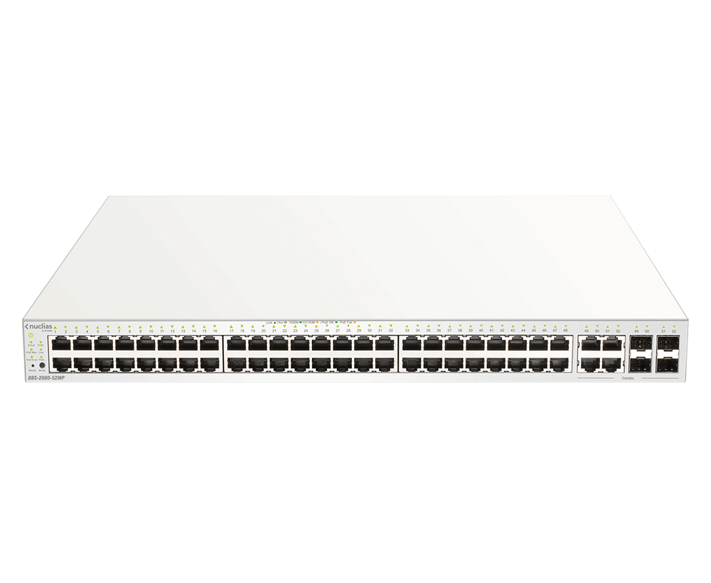 D-Link DBS-2000-52MP 48-Ports 10/100/1000Mbps PoE + 4-Ports Combo GE/SFP Cloud Networking Switch