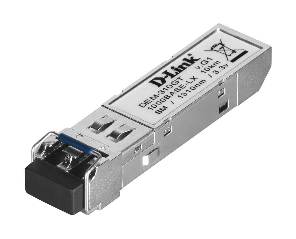 D-Link DEM-310GT 1-port SFP LX SM Fiber Transceiver (Up to 10Km, Support 3.3V power)