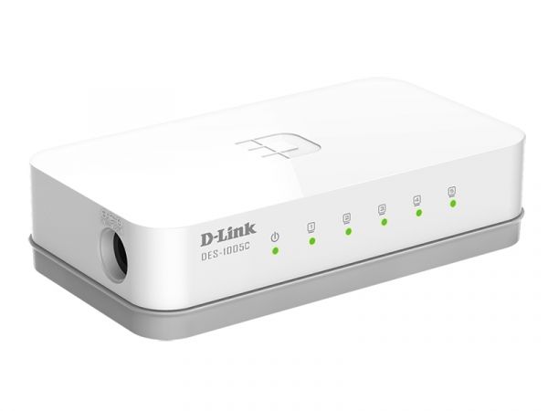 D-Link DES-1005C/B 5 port 10/100Base-T unmanged switch (plastic casing) UK Plug