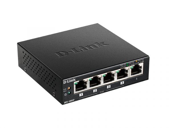 [DES-1005P/B] D-Link DES-1005P | 5-Port PoE Unmanaged Desktop Switch