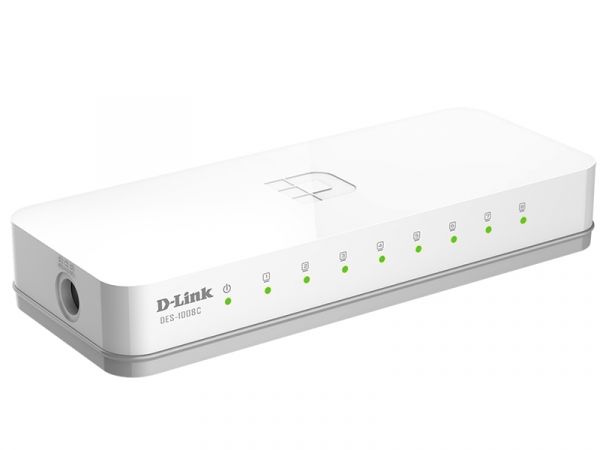 D-Link DES-1008C/B 8 port 10/100Base-T unmanged switch (plastic casing) UK Plug