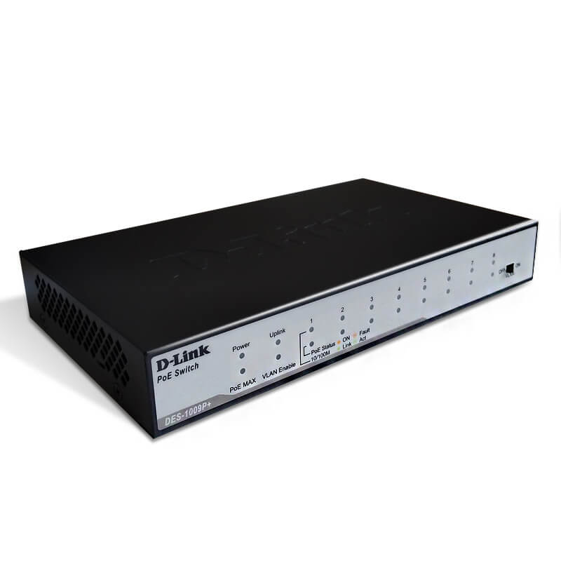 [DES-1009P+/ME] D-Link DES-1009P+ | 8-Port PoE Desktop Switch