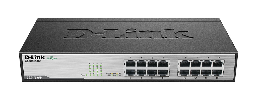 [DGS-1016D/B] D-Link DGS-1016 | 16-Port Gigabit Unmanaged Desktop Switch
