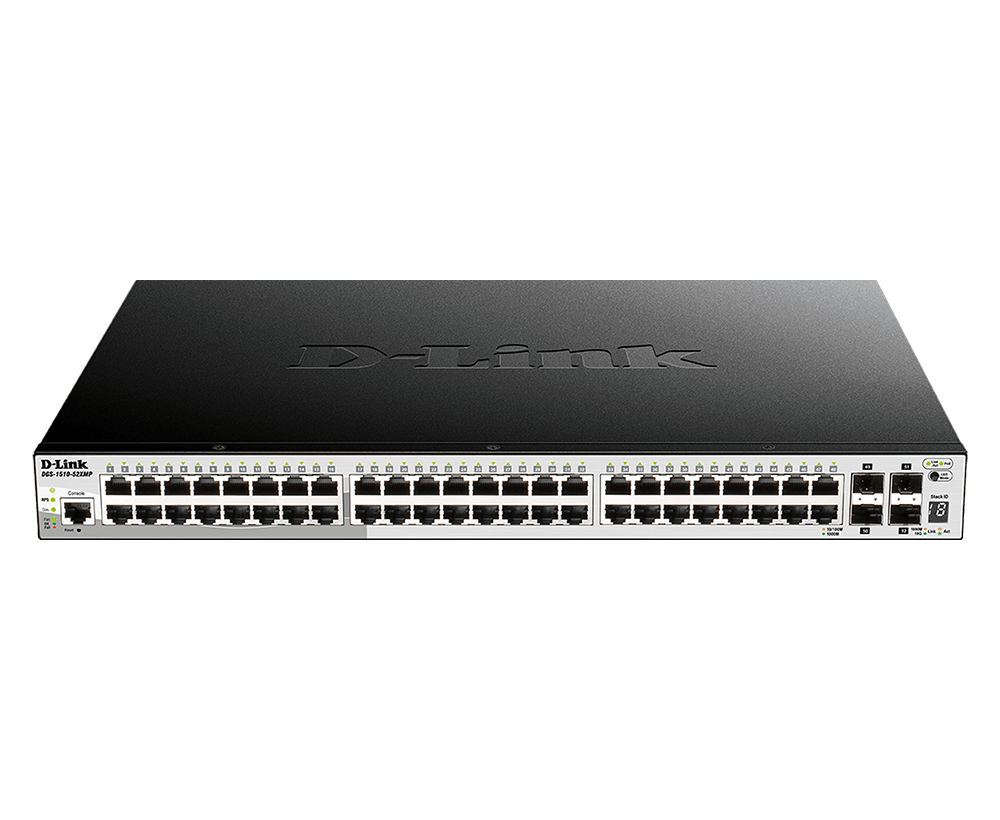 D-Link DGS-1510-52XMP 48 Ports 10/100/1000Base-T PoE Gigabit Smart Pro Switch with 4 x 10G SFP+ ports