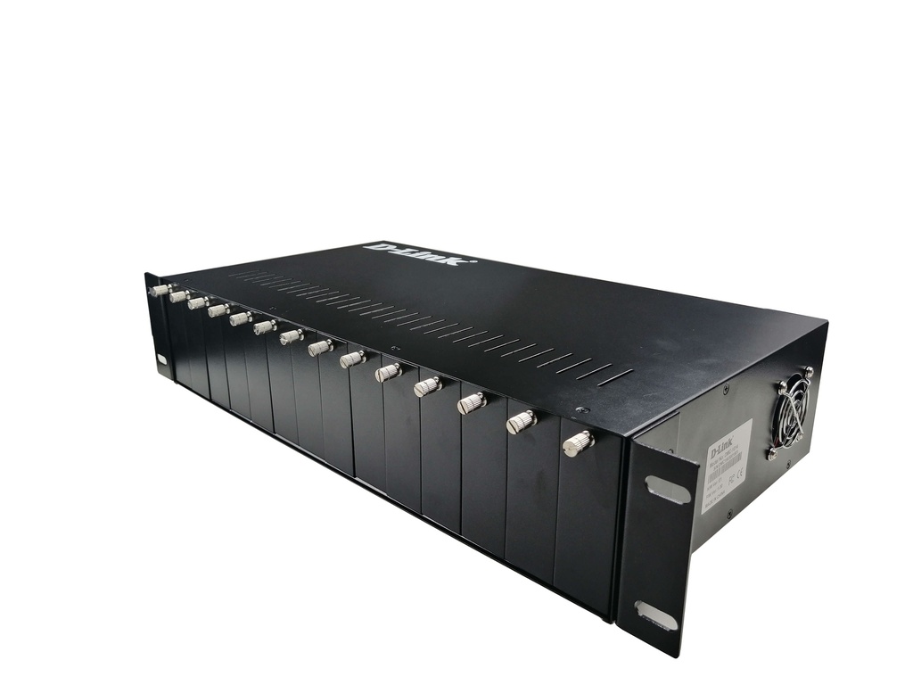 D-Link DMC-1014 14-Slot Standalone Media Converter Chassis with dual power supply EU/UK plug