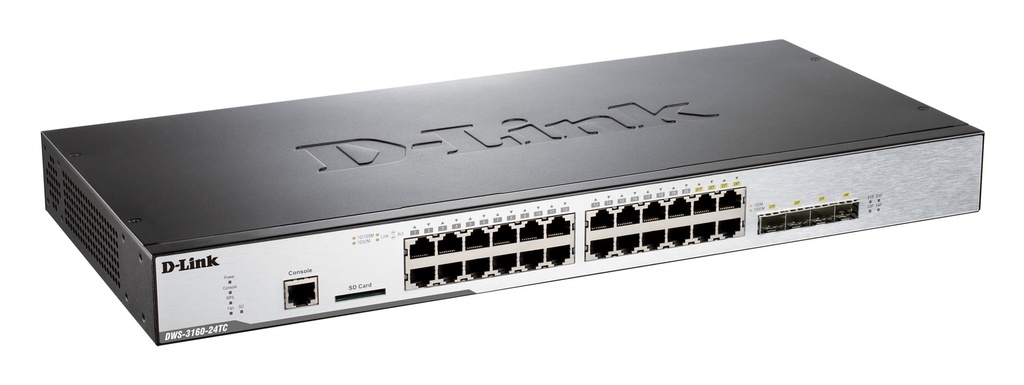 [DWS-3160-24TC/E] D-Link DWS-3160-24TC/E 20 x 10/100/1000BaseT + 4 combo SFP (non-PoE) wireless controller Switch