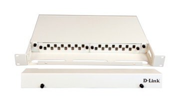 D-Link LIU 12 Port Rack Mount Patch Panel loaded with 12 Simplex SC Multimode Adapters- Fixed