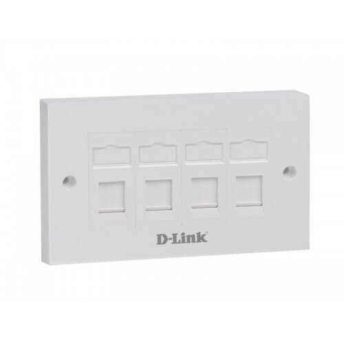 [NFP-0WHI41] D-Link Faceplate Accepts Four Keystone Jack with Shutter & ID Plate- 146*86 mm - White Colour - Rectangle