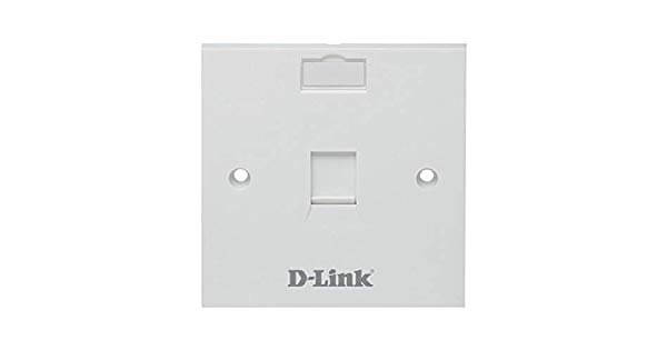 D-Link Single Faceplate Accepts One Keystone Jack with Shutter & ID Plate - 86*86 mm - White Colour - Square