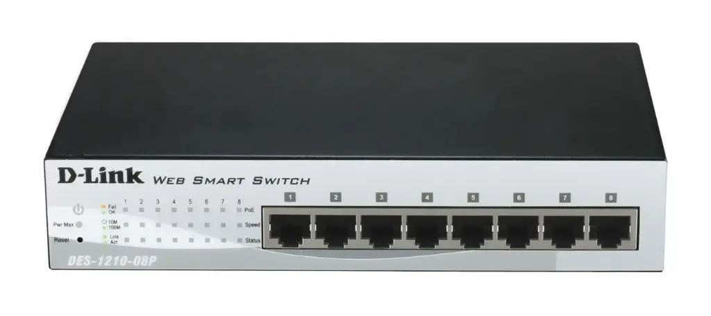 D-Link DES-1210-08P 8-Port 10/100Base-T PoE Smart Switch