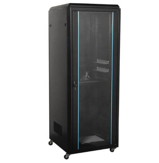 Redstar 27U 600x600mm Glass Door Cabinet