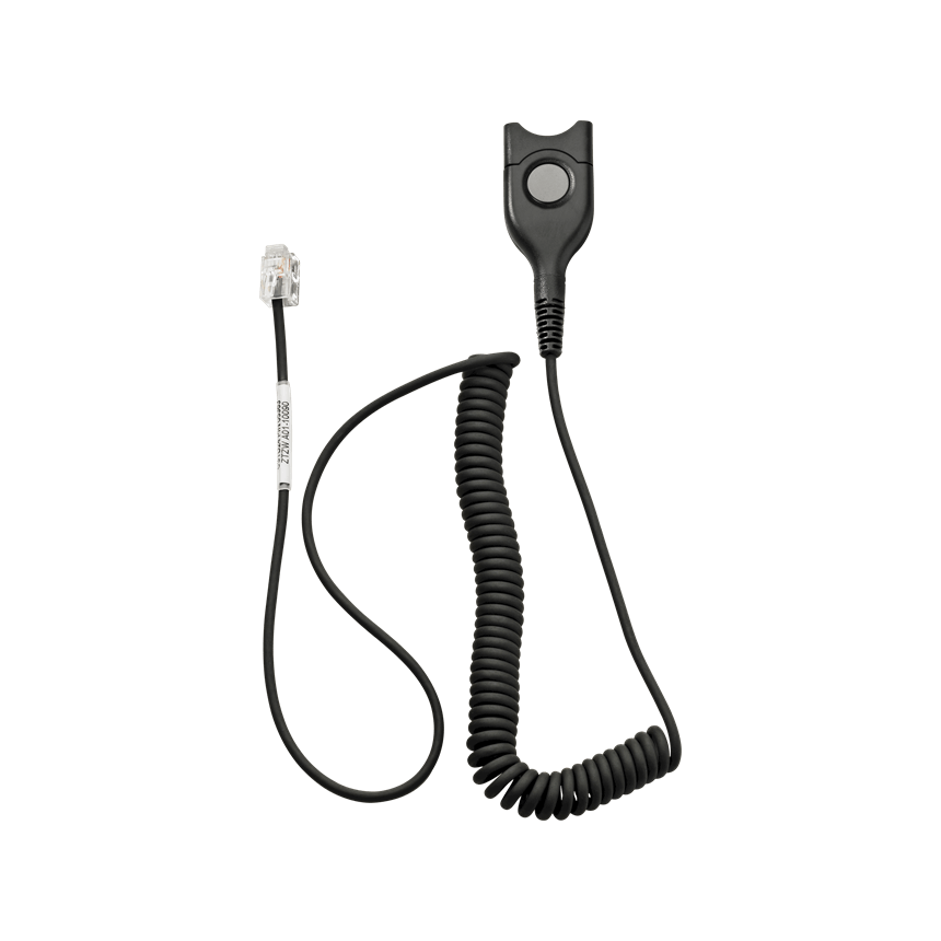 Sennheiser CSTD 01 Standard Bottom cable:EasyDisconnect to Modular Plug - Coiled cable - code 01