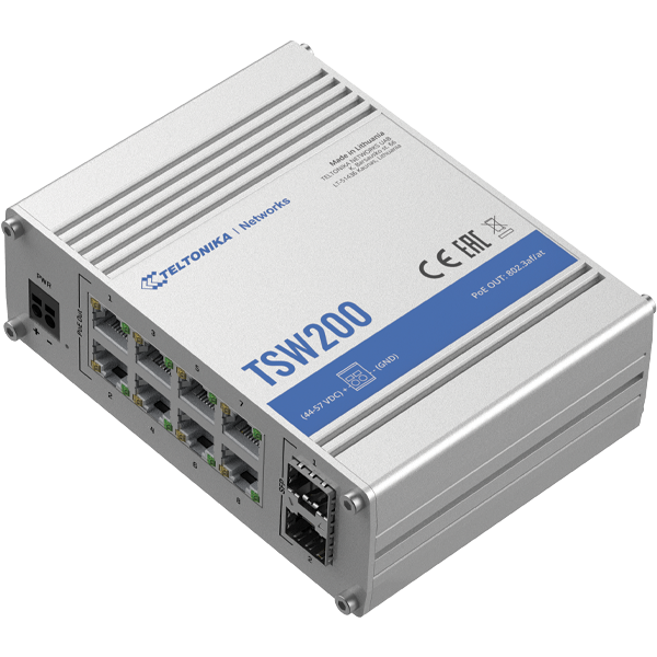 Teltonika TSW200 | Industrial PoE+ Ethernet Switch
