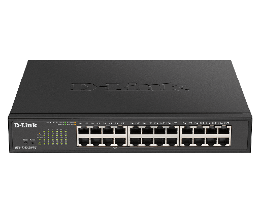 [DGS-1100-24PV2] D-Link DGS-1100-24PV2 12-Ports 10/100/1000Mbps PoE + 12-Ports 10/100/1000Mbps Smart Switch, 100W PoE Power budget (EU/UK Plug)