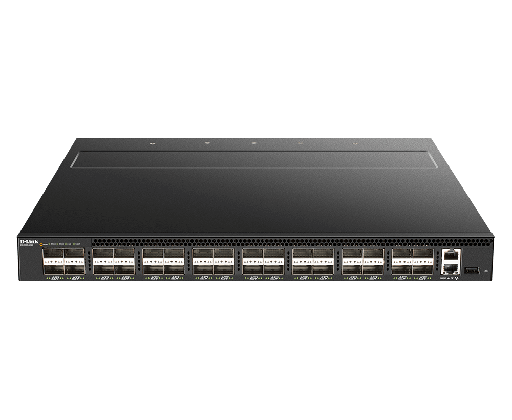 [DQS-5000-32Q38/AF] D-Link DQS-5000-32Q38/AF L3 Managed Data center switch with 32-port 100G QSFP28 interfaces, 2 front-to-back AC PSUs & 4 front-to-back fan modules included